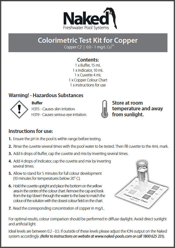 Copper Test Kit Instructions Naked Pools Help Center